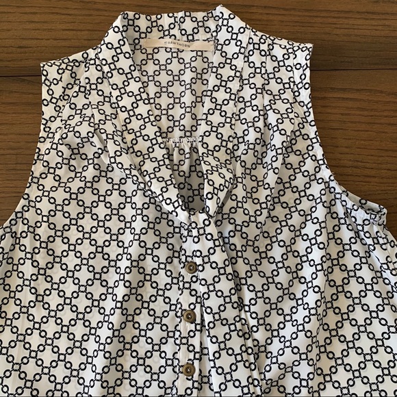 Stitch Fix 41Hawthorn Black/White Tie Neck Blouse - Picture 2 of 4